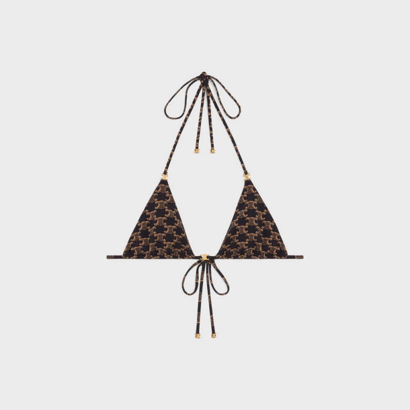 Lingerie Celine Triomphe Triangle In Matte Jersey Marron | CL-592765