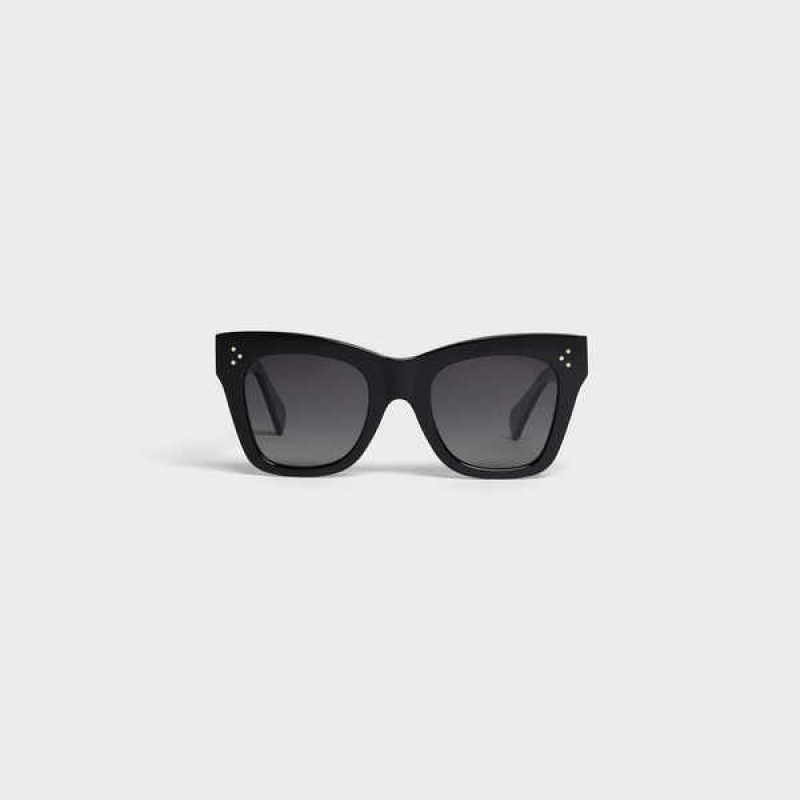 Lunette de Soleil Celine Cat Eye S004 In Acetate With Polarized Lenses Noir | CL-592428