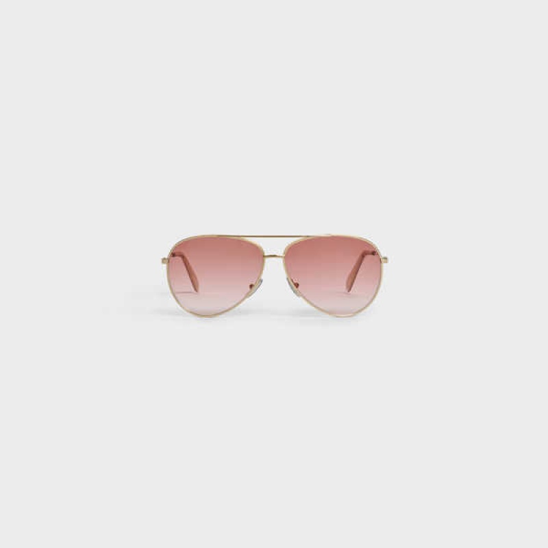 Lunette de Soleil Celine Metal Frame 02 In Metal Doré Rose | CL-592411