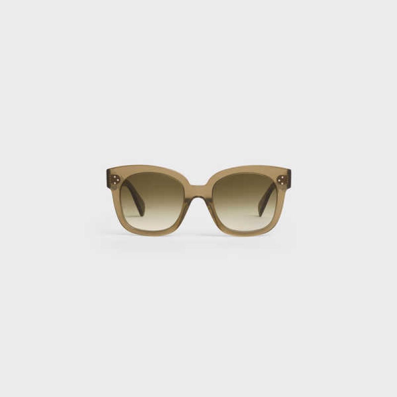 Lunette de Soleil Celine Oversized S002 In Acetate Kaki | CL-592438