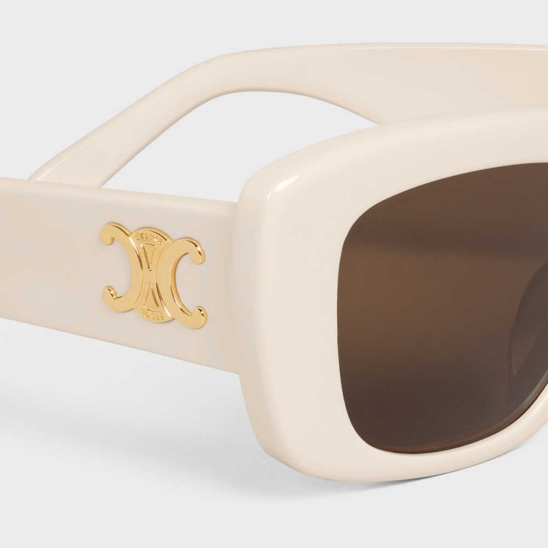 Lunette de Soleil Celine Triomphe 04 In Acetate Blanche | CL-592395