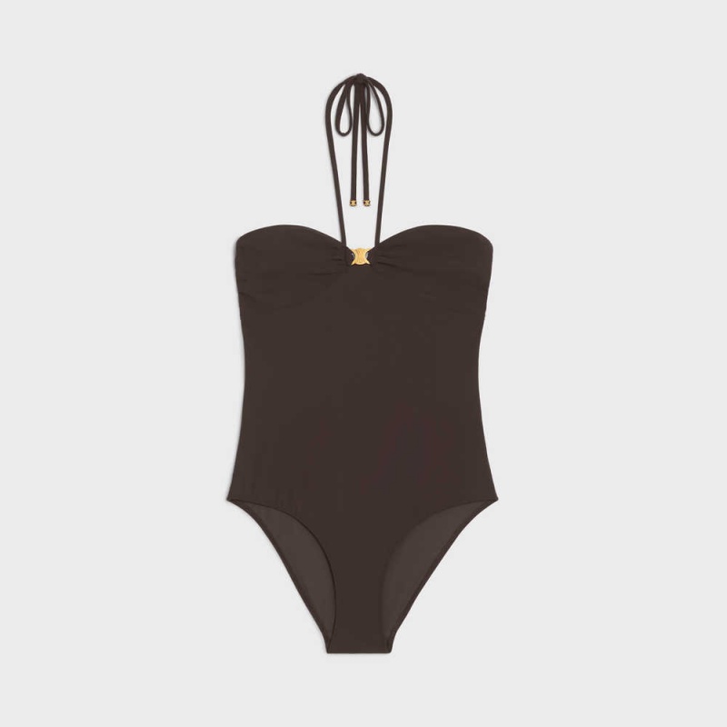 Maillots De Bain Celine Triomphe In Jersey Noir | CL-592762