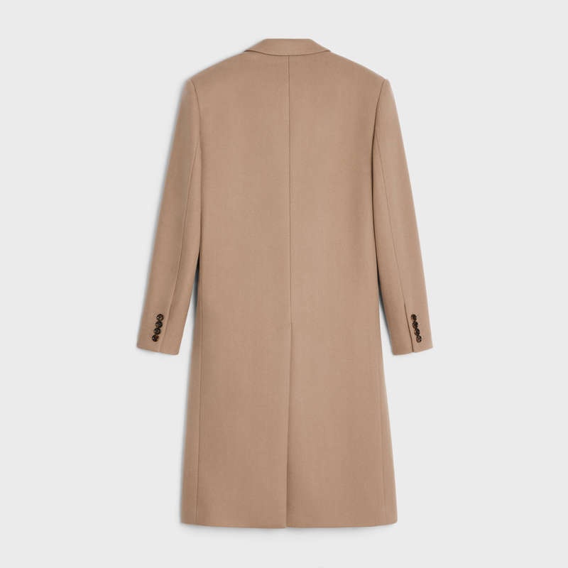 Manteaux Celine Boxy In Cashmere Cloth Marron Foncé | CL-591980