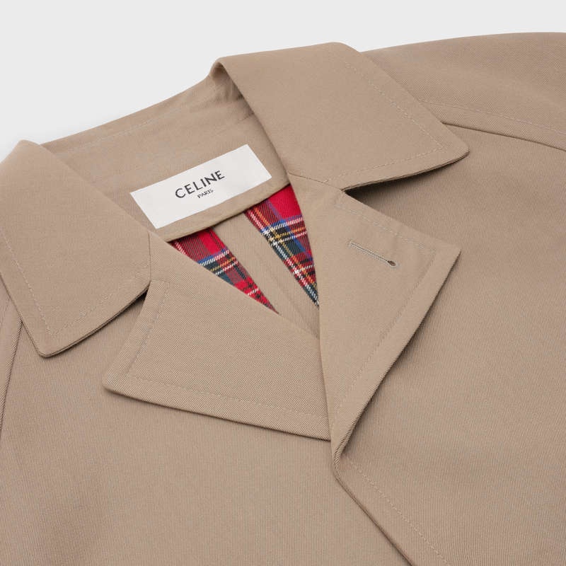 Manteaux Celine Mac 3-button In Laine And Coton Marron | CL-591975