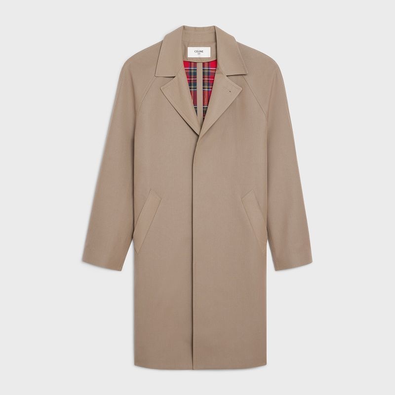 Manteaux Celine Mac 3-button In Laine And Coton Marron | CL-591975