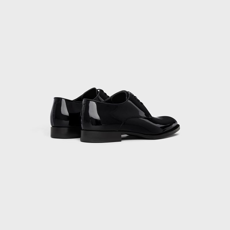 Mocassin Celine Tuxedo Derby In Vernis Calfskin Noir | CL-591882