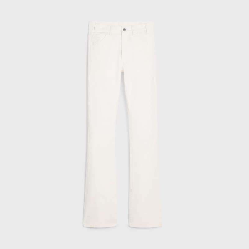 Pantalon Celine Dylan Flared Jeans In Optic Wash Denim Blanche Lavage | CL-592047