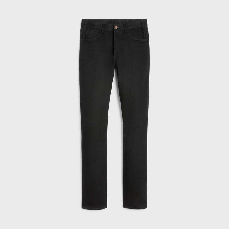 Pantalon Celine Lou Jeans In Pure Black Wash Denim Noir | CL-592059