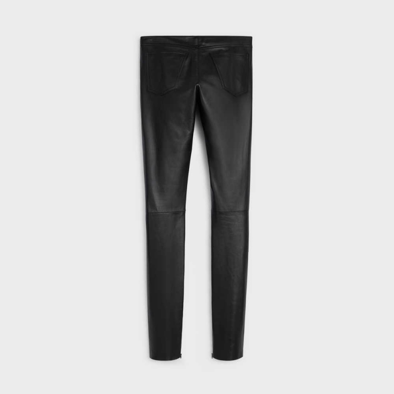 Pantalon Celine Mince Jeans In Plongé Noir | CL-592732