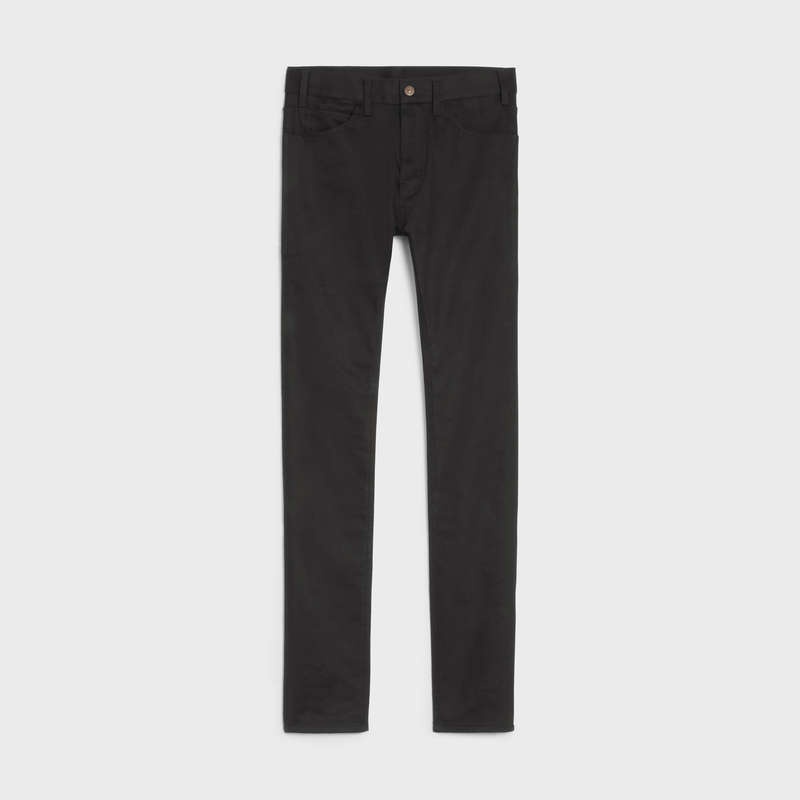 Pantalon Celine Mince Jeans In Vintage Pure Black Denim Noir | CL-592054