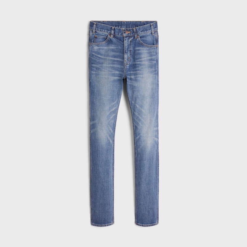 Pantalon Celine Mince Jeans In Vintage Union Wash Denim Lavage | CL-592058
