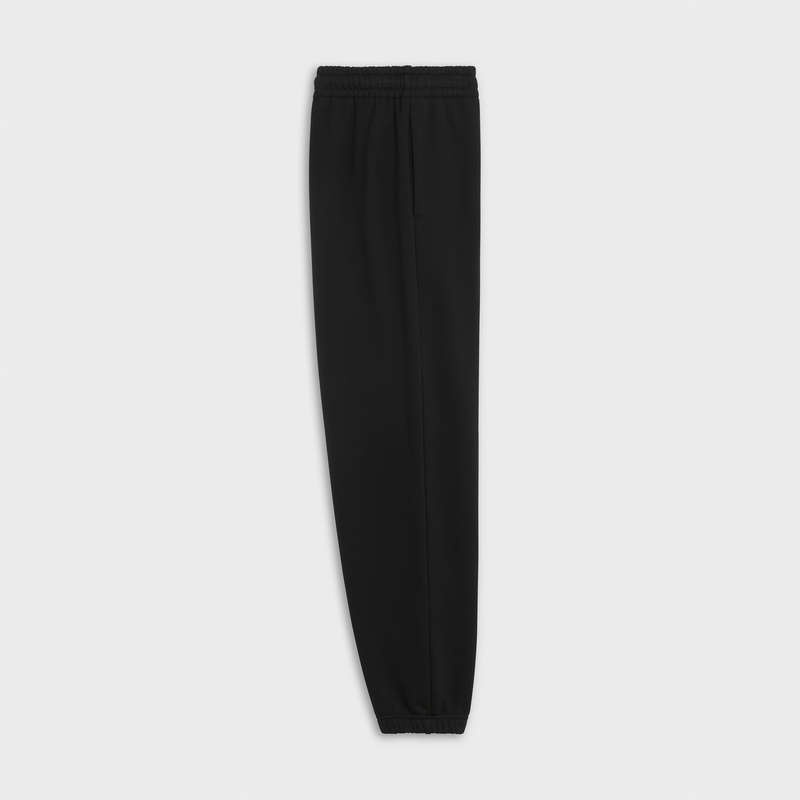 Pantalon Celine Piste In Coton Fleece Noir Blanche | CL-592031