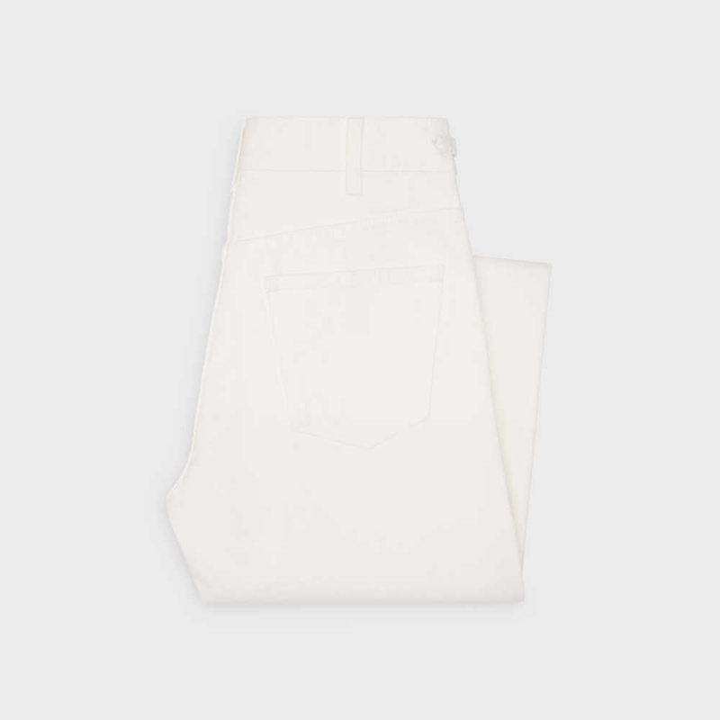 Pantalon Celine Polly Jeans In Optic Wash Denim Blanche Lavage | CL-592712