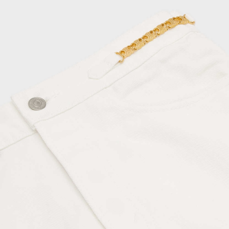 Pantalon Celine Polly Jeans In Optic Wash Denim Blanche Lavage | CL-592712