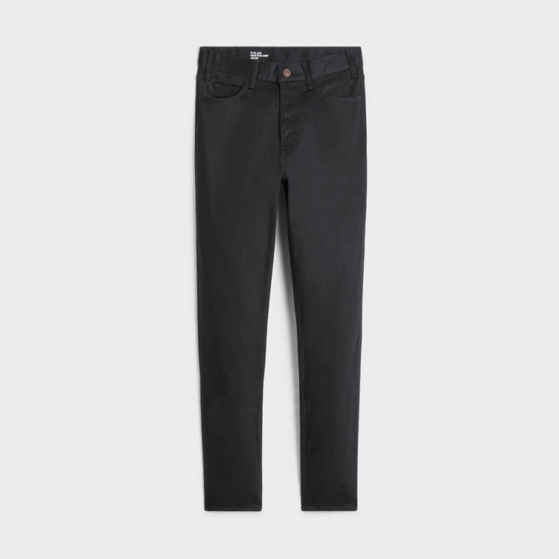 Pantalon Celine Slim Jeans In Pure Black Wash Denim Noir | CL-592725