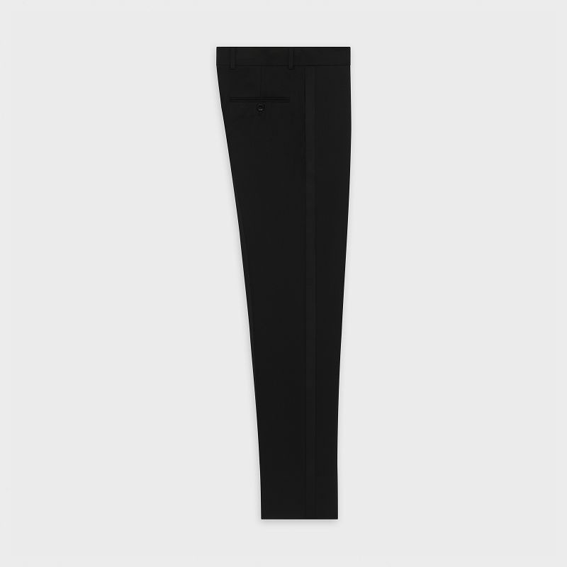 Pantalons Celine Classiche In Grain De Poudre Noir | CL-592022