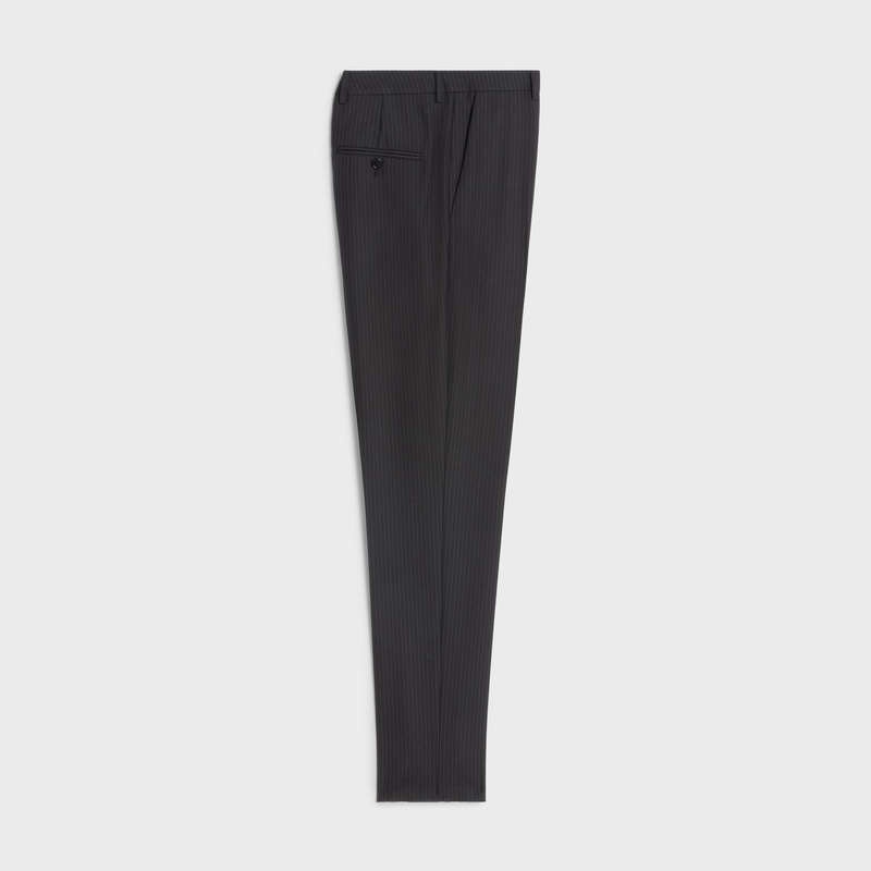 Pantalons Celine Classiche Rayé Flannel Noir | CL-592023