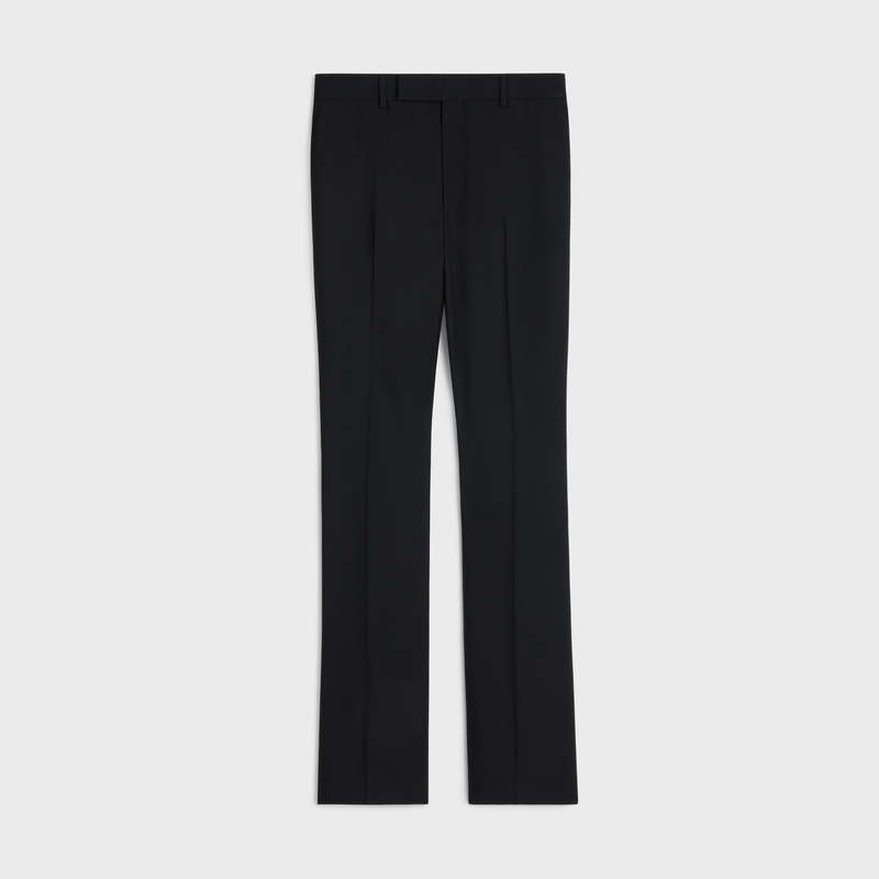 Pantalons Celine Flared In Laine Gabardine Noir | CL-592011