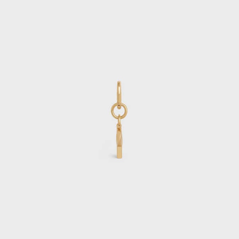 Petite Maroquinerie Celine R Charm In Brass Doré | CL-592937