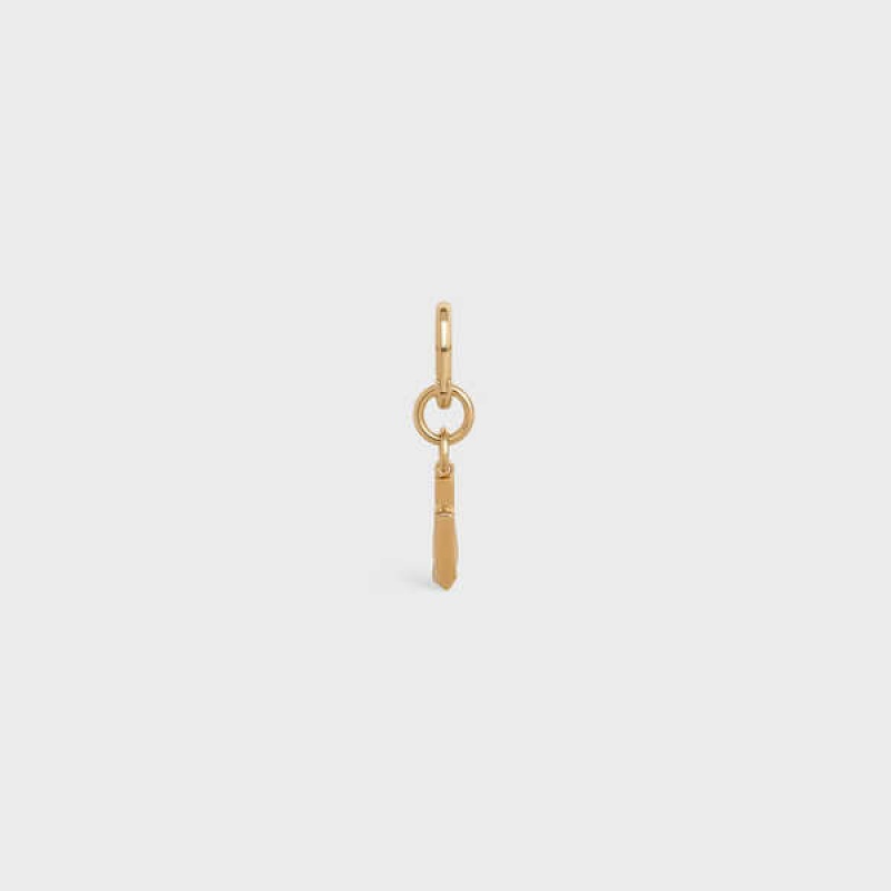 Petite Maroquinerie Celine U Charm In Brass Doré | CL-592940