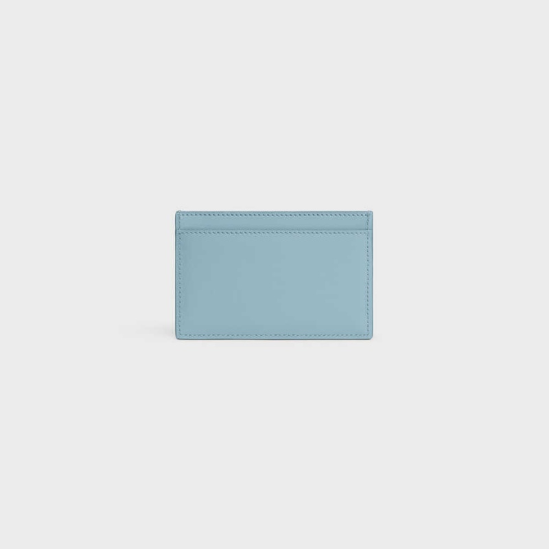 Porte-Carte Celine Cuir Triomphe Shiny Calfskin Bleu | CL-592956