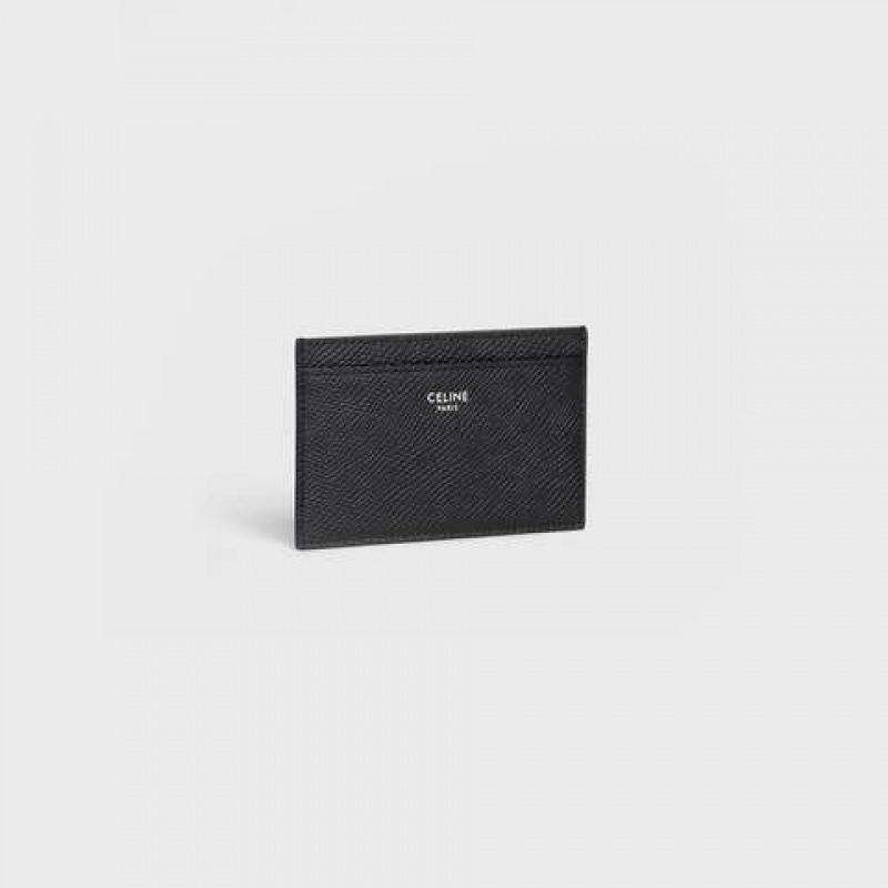 Porte-Carte Celine In Grained Calfskin Noir | CL-591801