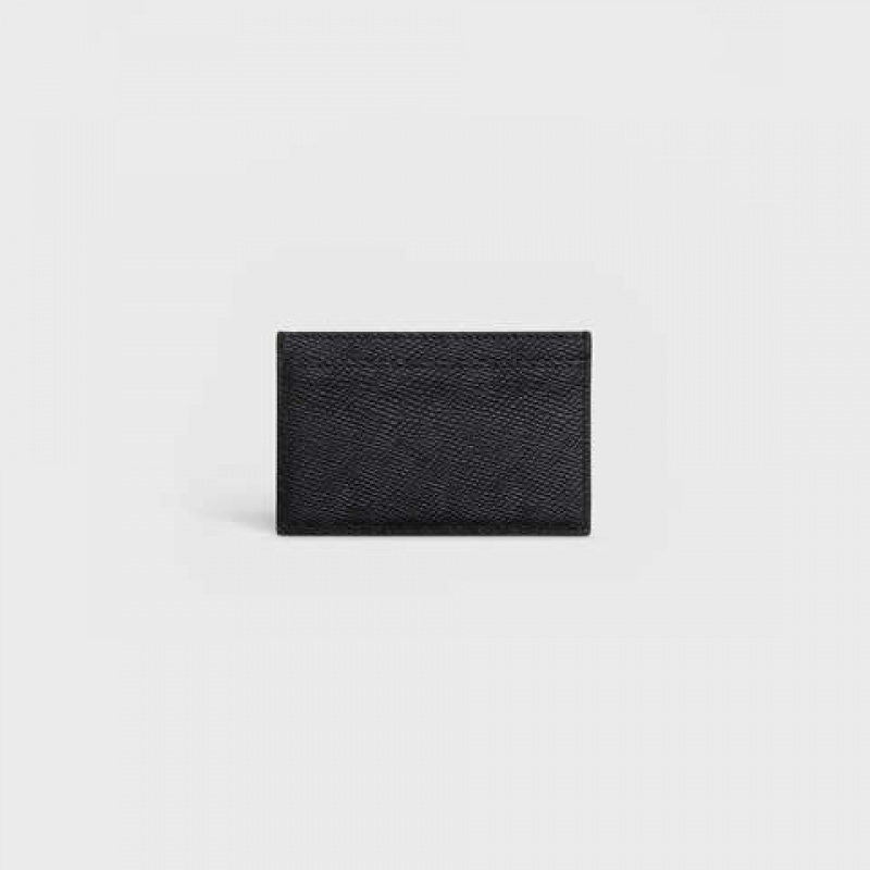 Porte-Carte Celine In Grained Calfskin Noir | CL-591801