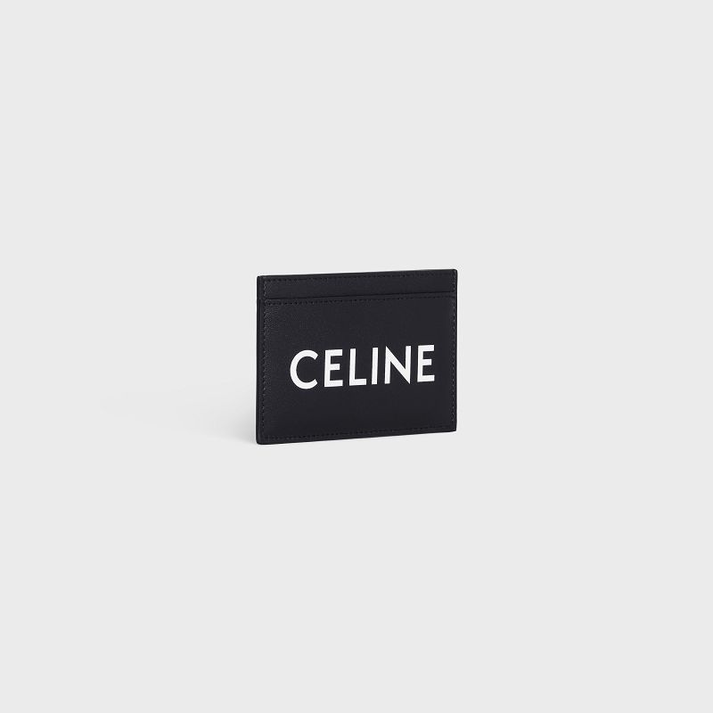 Porte-Carte Celine In Smooth Calfskin With Celine Print Noir | CL-591804