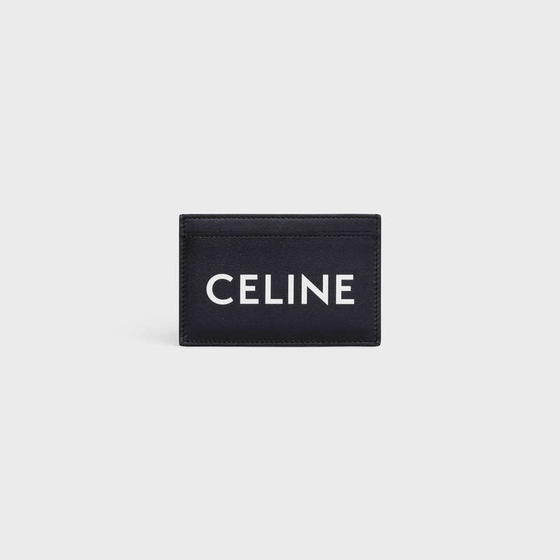 Porte-Carte Celine In Smooth Calfskin With Celine Print Noir | CL-591804