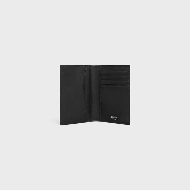 Porte-Carte Celine Vertical In Triomphe Tela Noir | CL-591814