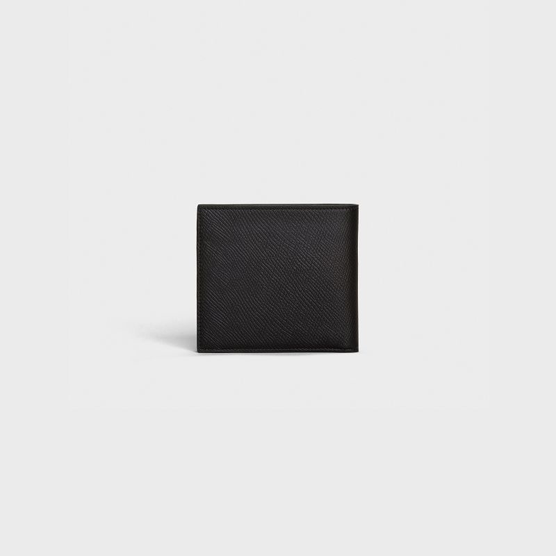 Portefeuilles Celine Bi-fold In Grained Calfskin Noir | CL-591788