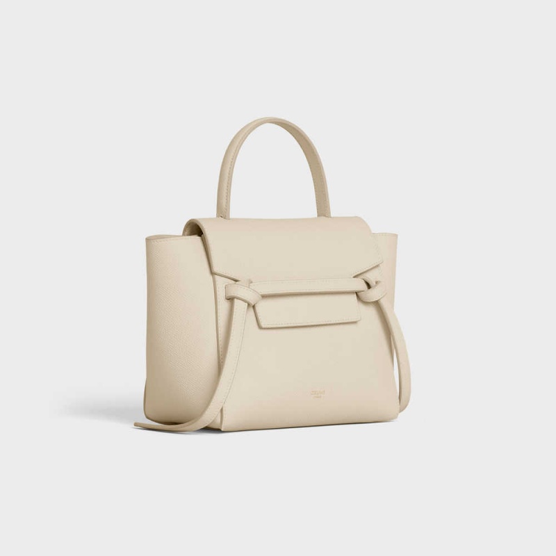 Sac Banane Celine Nano In Grained Calfskin Beige | CL-593059