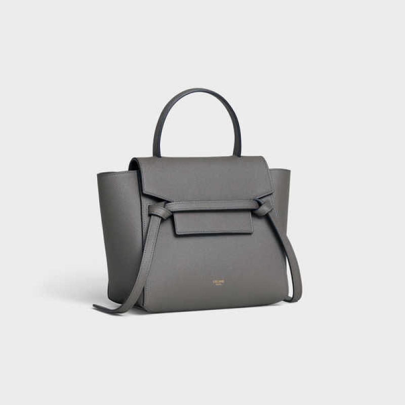 Sac Banane Celine Nano In Grained Calfskin Grise | CL-593057