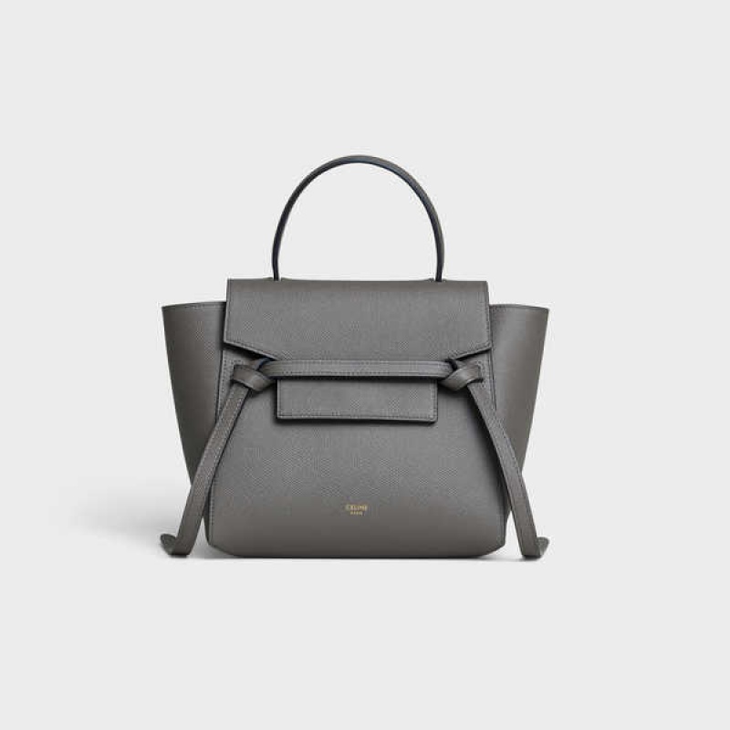 Sac Banane Celine Nano In Grained Calfskin Grise | CL-593057