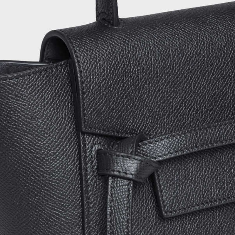 Sac Banane Celine Nano In Grained Calfskin Noir | CL-593055