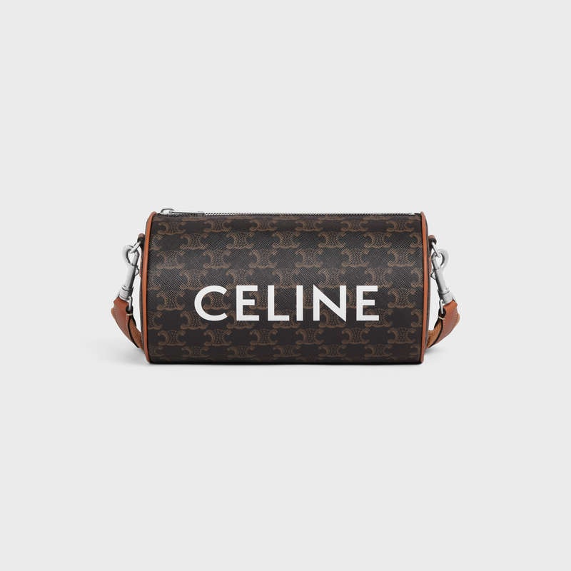 Sacs À Bandoulière Celine Cylinder Bag In Triomphe Tela Marron | CL-591845