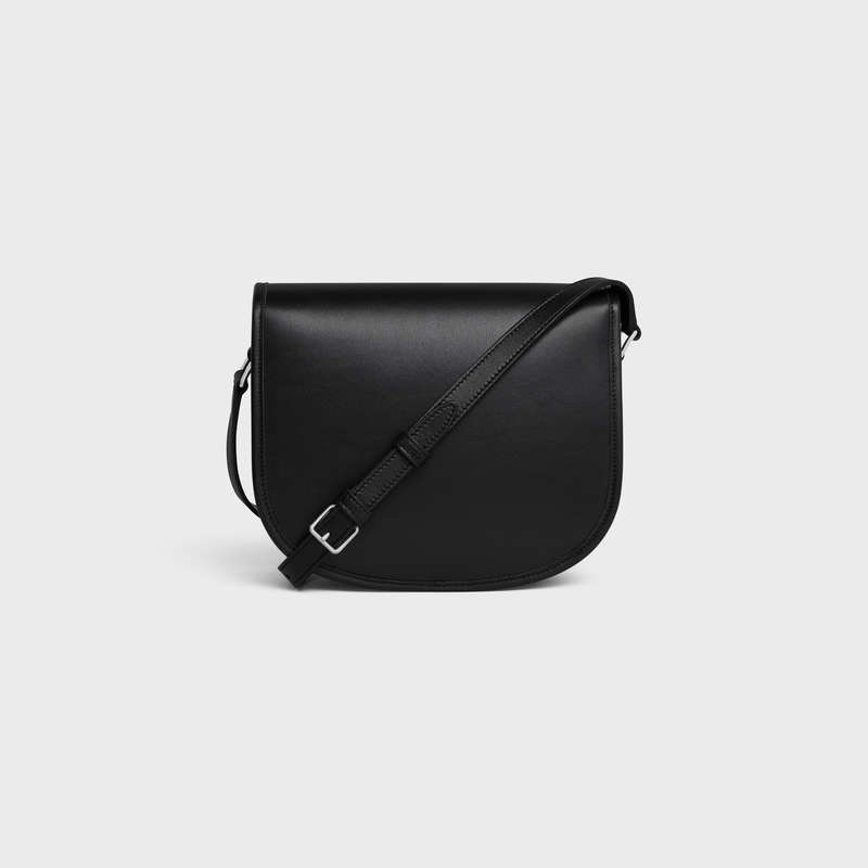 Sacs À Bandoulière Celine Medium Besace Triomphe In Supple Natural Calfskin Noir | CL-591846