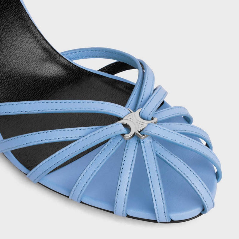 Sandale Celine Triomphe In Calfskin Bleu Clair | CL-592602