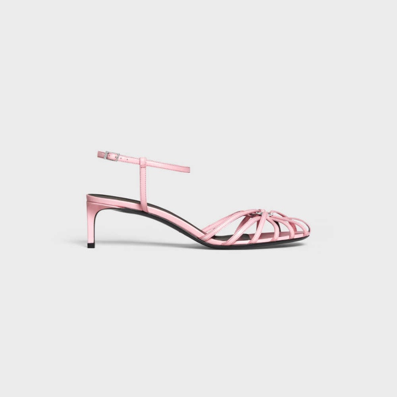 Sandale Celine Triomphe In Kidskin Silver Finishing Rose | CL-592603