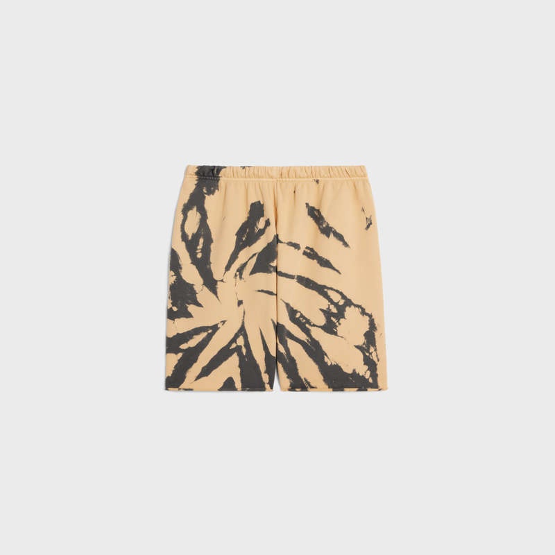 Short Celine In Tie-dye Coton Fleece Grise Beige Noir | CL-592079