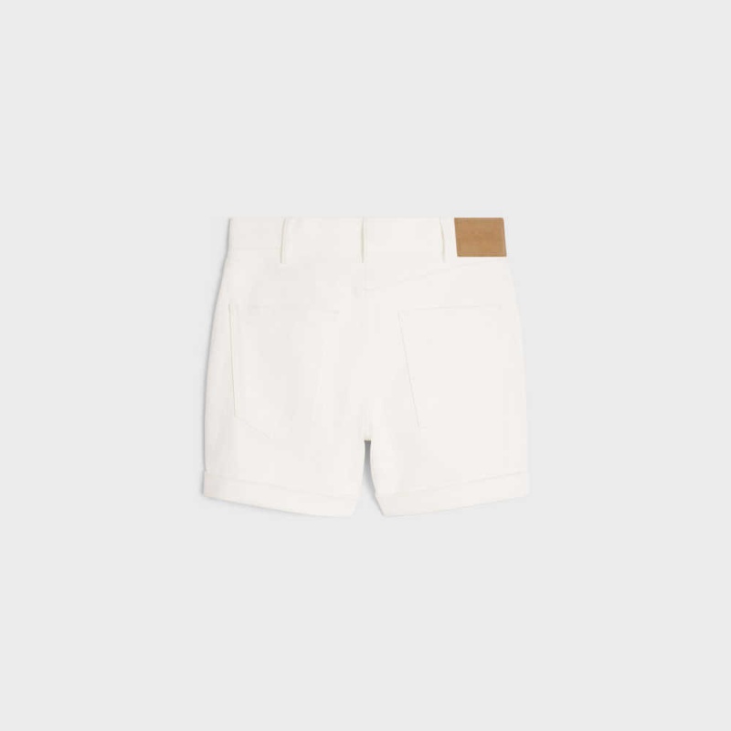 Short Celine Suzanne In Optic Wash Denim Blanche Lavage | CL-592746