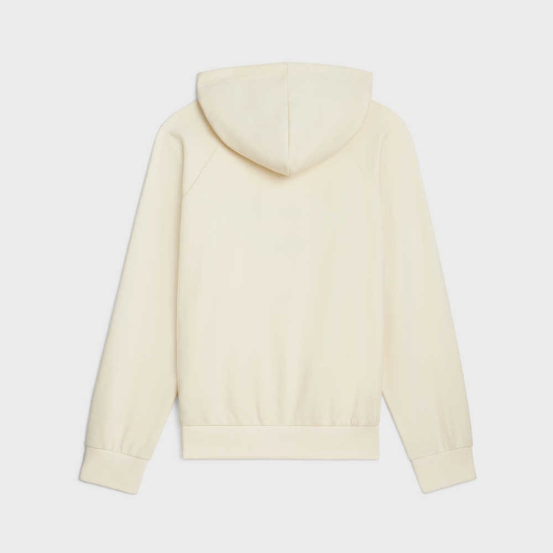 Sweats Celine Paris 70 S Hoodie In Coton And Cashmere Blanche Bleu Marine | CL-592807