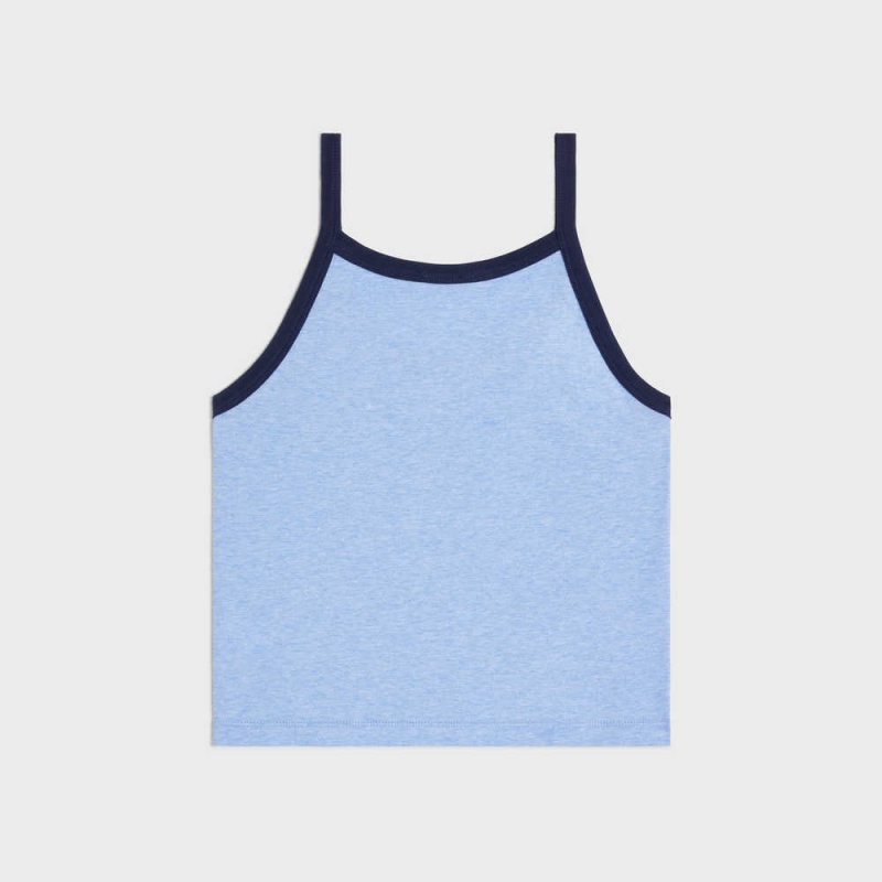 Sweats Celine Paris Tank In Coton Jersey Bleu Bleu Marine | CL-592796