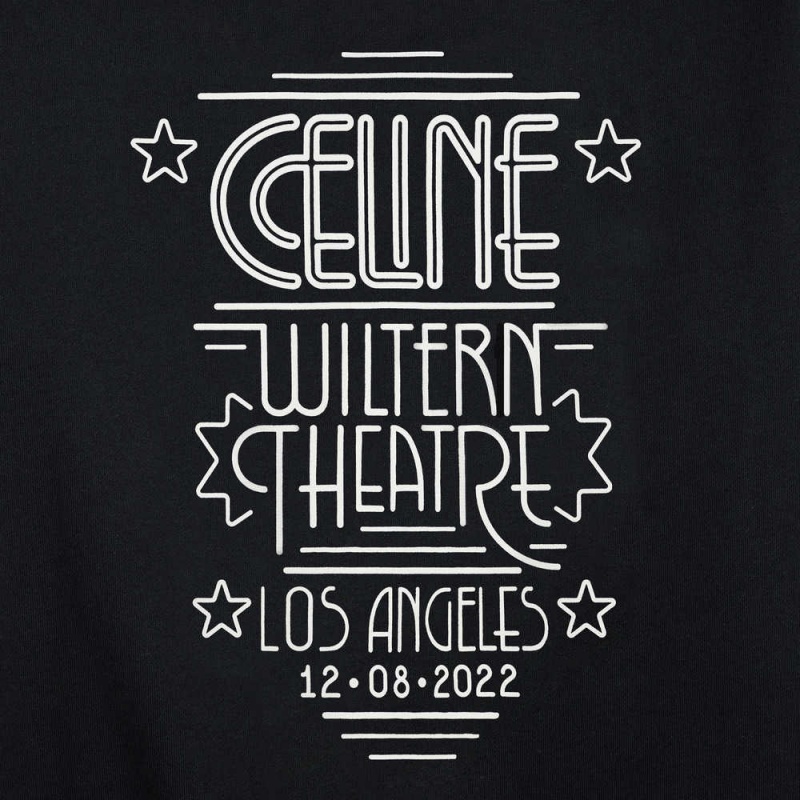 Sweats Celine Wiltern Hoodie In Coton Fleece Noir Blanche | CL-592802