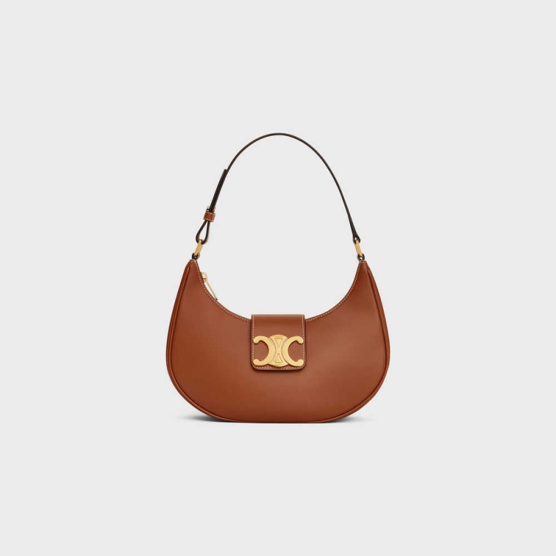 Triomphe Celine Ava Soft Bag In Smooth Calfskin Marron | CL-593172