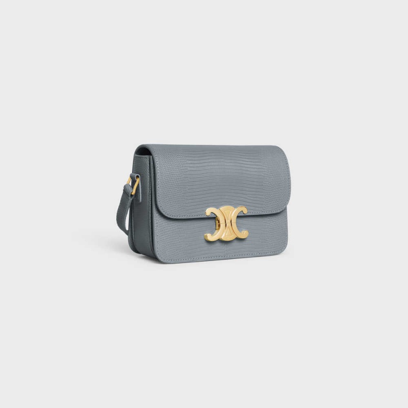 Triomphe Celine Teen Bag In Lizard Bleu Grise | CL-593200