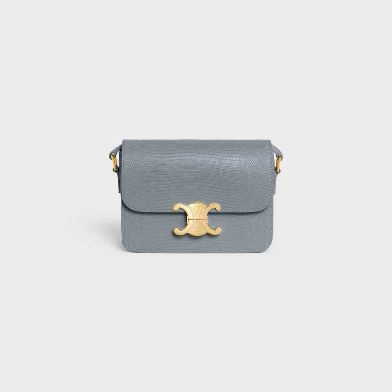 Triomphe Celine Teen Bag In Lizard Bleu Grise | CL-593200