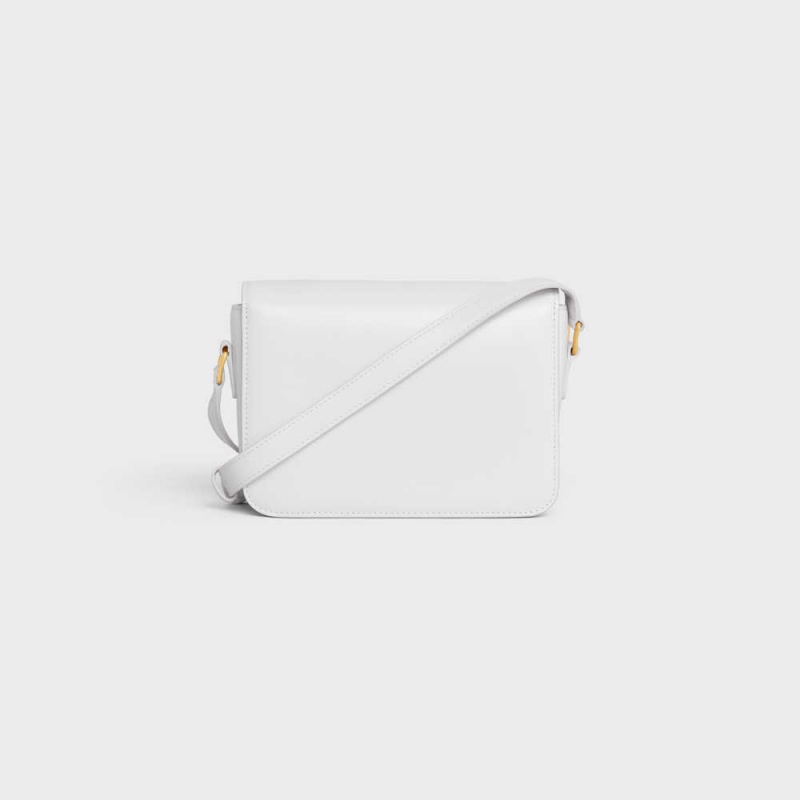 Triomphe Celine Teen Bag In Shiny Calfskin Blanche | CL-593206