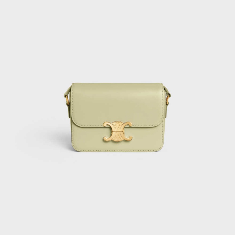 Triomphe Celine Teen Bag In Shiny Calfskin Vert | CL-593202