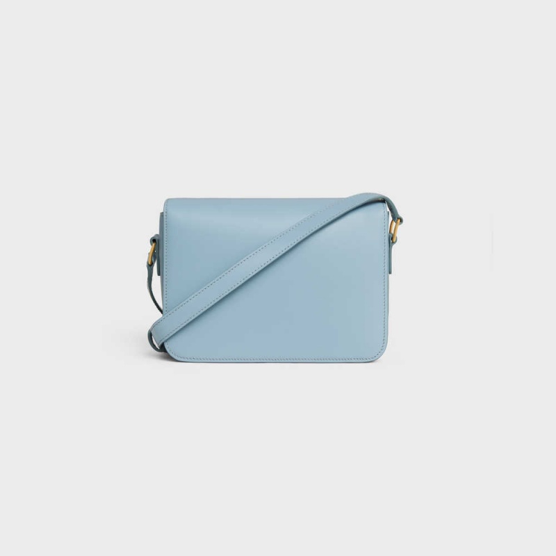 Triomphe Celine Teen Bag In Shiny Calfskin Bleu | CL-593201